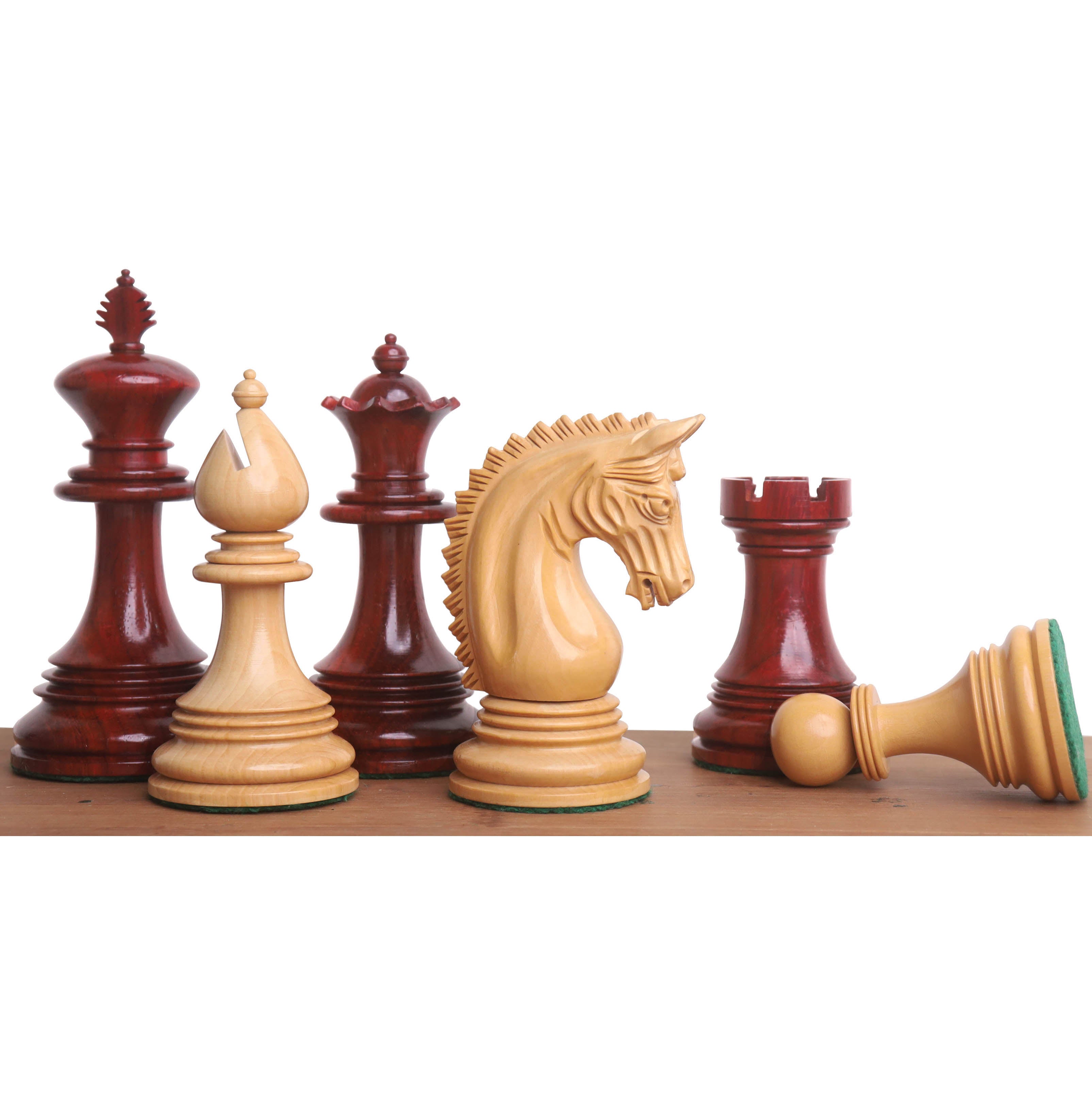 Royal Chess Mall Rare American Staunton Luxury Chess Pieces Only Chess Set  | Handcrafted Solid Rosewood & Boxwood Wooden Chessmen | 34 Pieces, 2 Extra