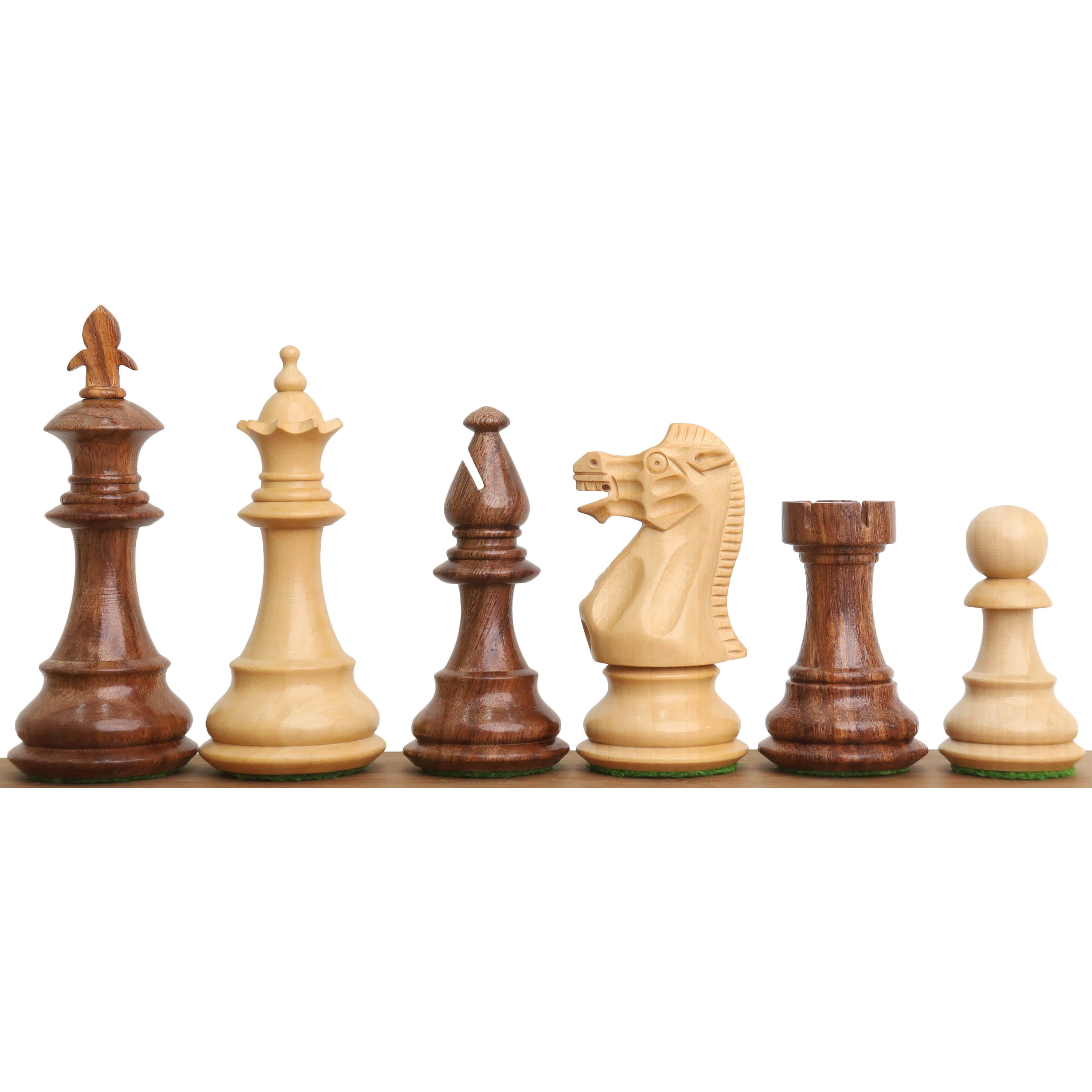 Old English Classic Chess Set with Gold Rosewood & Boxwood Pieces