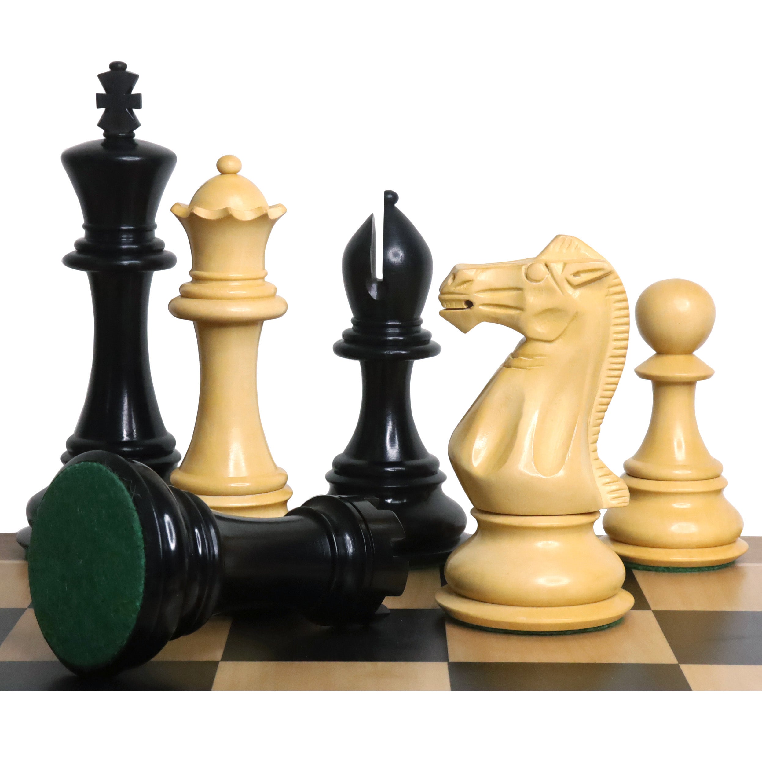 4.1 Pro Staunton Weighted Wooden Chess Set- Chess Pieces Only - Eboni –  royalchessmall
