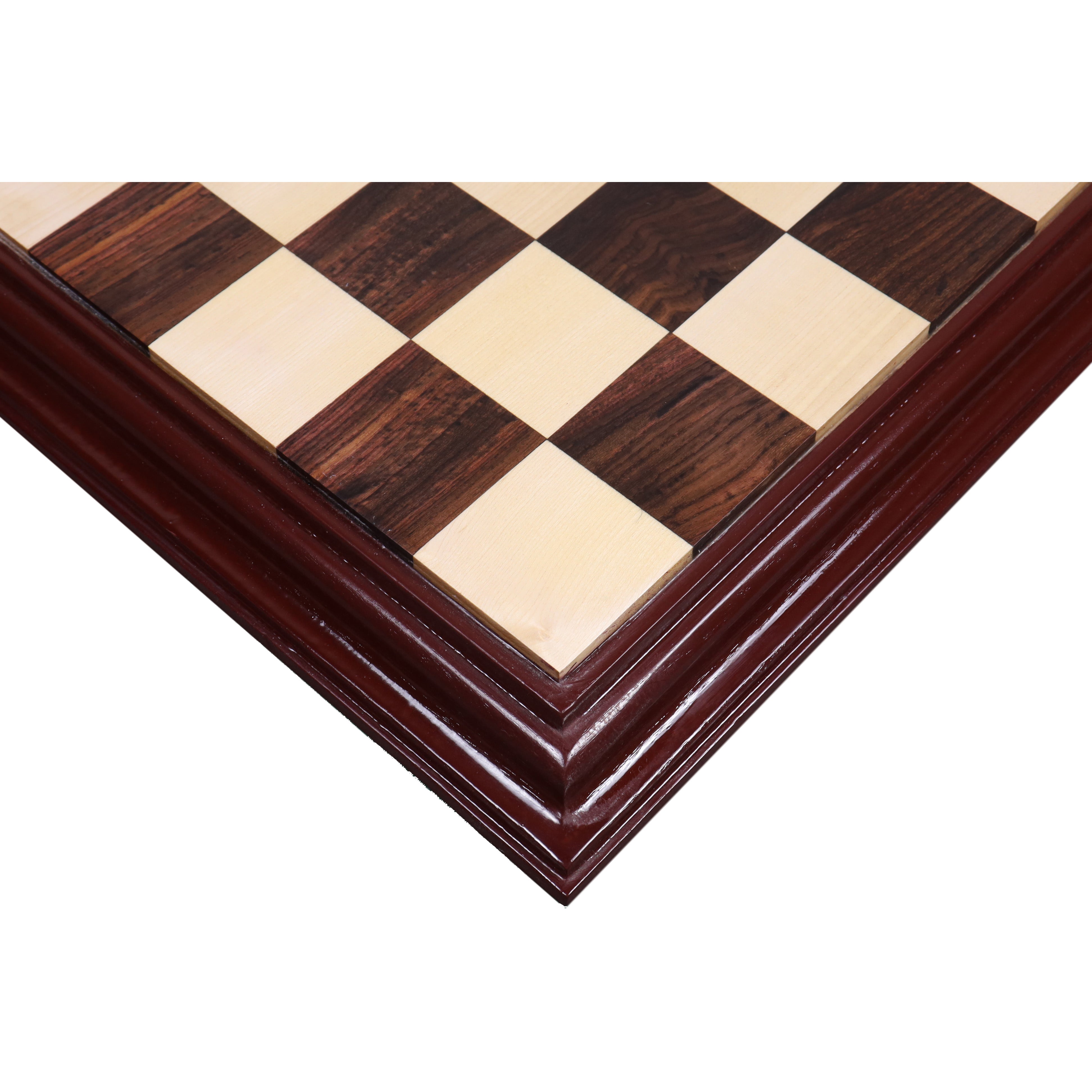 21 Golden Rosewood & Maple Wood Luxury Chessboard 55