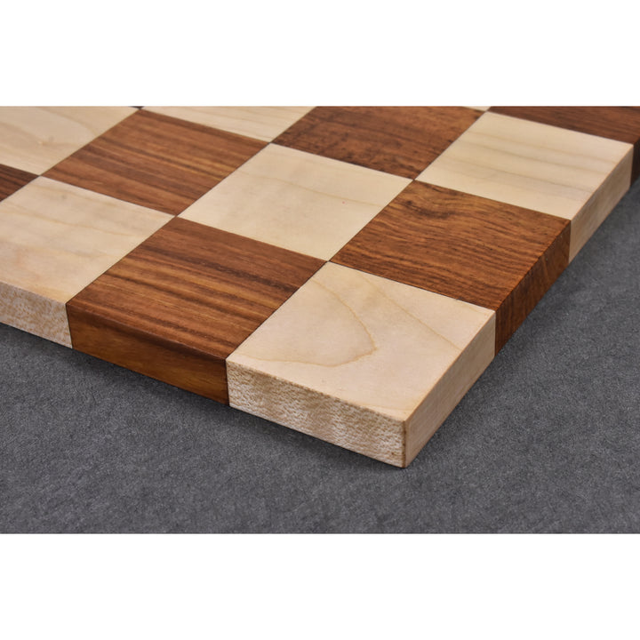 3.9" Zadar Series Modern Minimalist Combo Chess Set - Pieces in Golden Rosewood with Borderless Board and Box