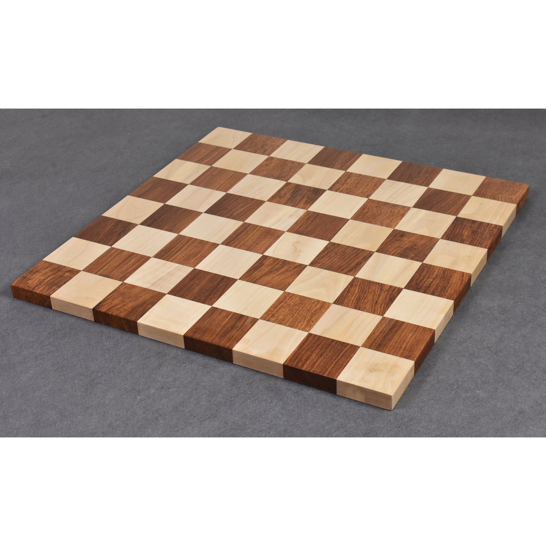 3.9" Zadar Series Modern Minimalist Combo Chess Set - Pieces in Golden Rosewood with Borderless Board and Box