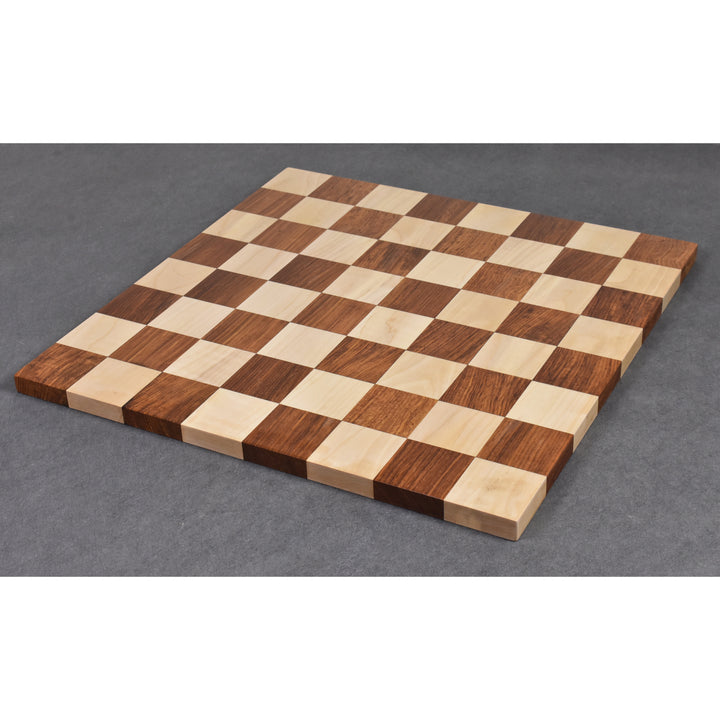 3.9" Zadar Series Modern Minimalist Combo Chess Set - Pieces in Golden Rosewood with Borderless Board and Box