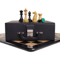American Chess Company reproduction set on a premium storage box.