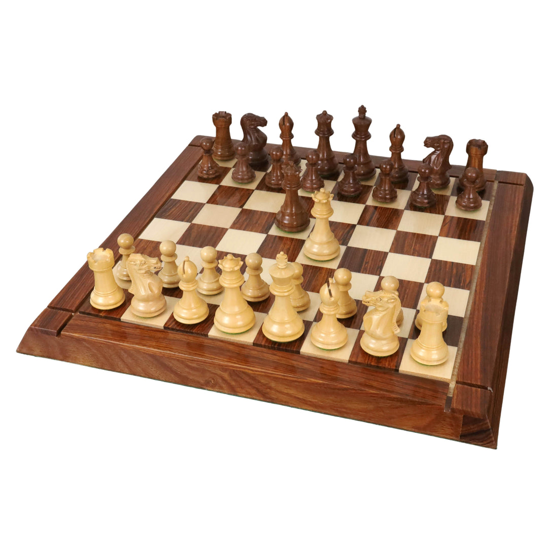 Set professionale da 3" Staunton Chessnut compatibile con il sensore d'aria - Solo pezzi di scacchi - Palissandro dorato