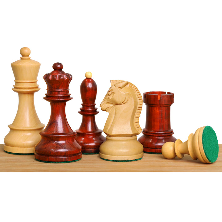 Lot comprenant un jeu d'échecs Fischer Dubrovnik des années 1950, de 3,8 pouces, en bois de rose et buis, avec échiquier et coffret