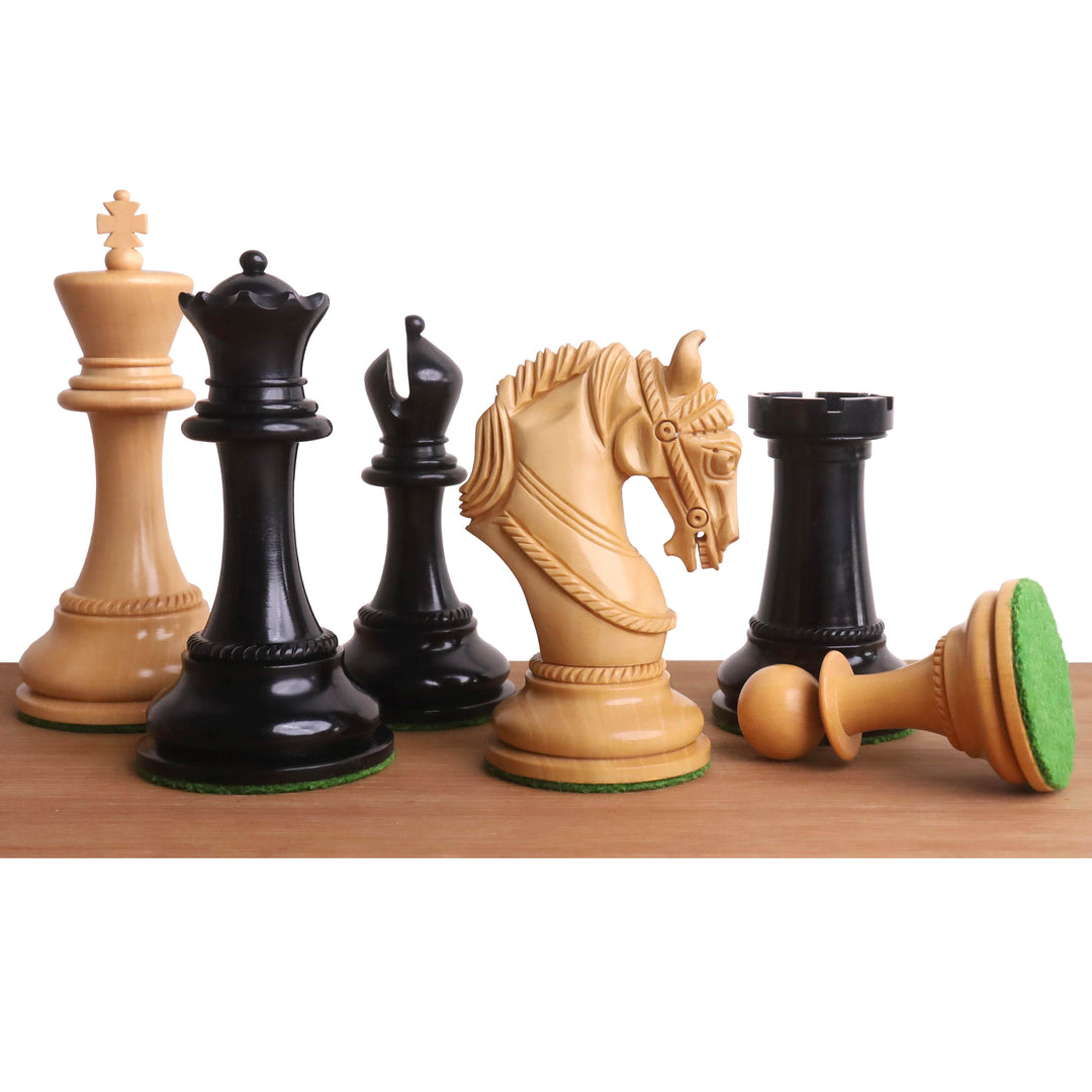 4.3" Imperator Luxury Staunton Combo Chess Set - Pieces in Ebony Wood with Board and Box