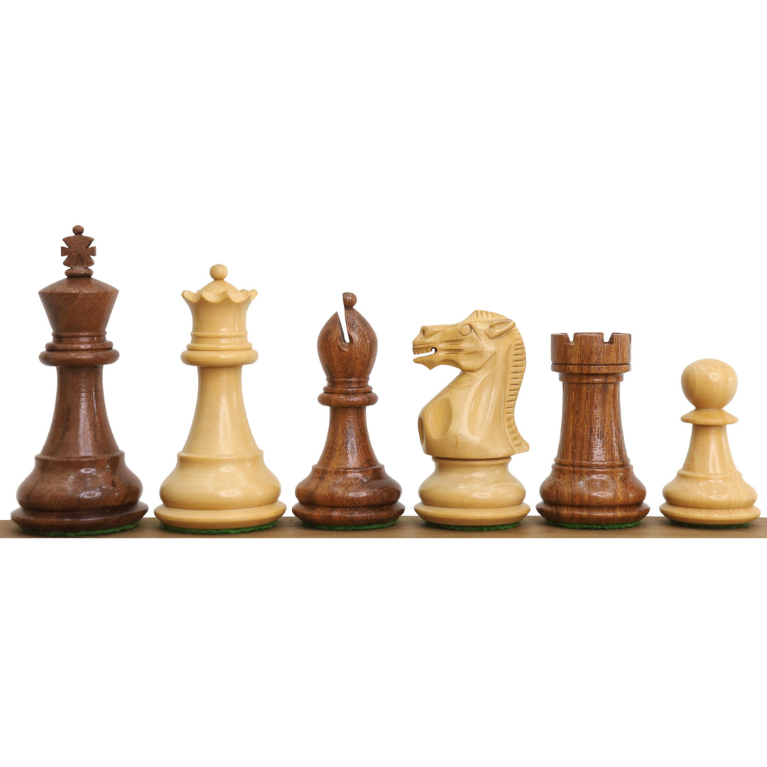 Set professionale da 3" Staunton Chessnut compatibile con il sensore d'aria - Solo pezzi di scacchi - Palissandro dorato