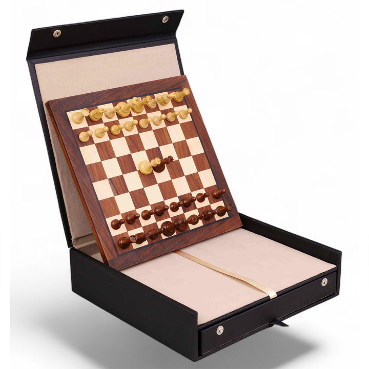 12” Minimalist Staunton Magnetic Travel Chess Set – Elegant Gift Edition