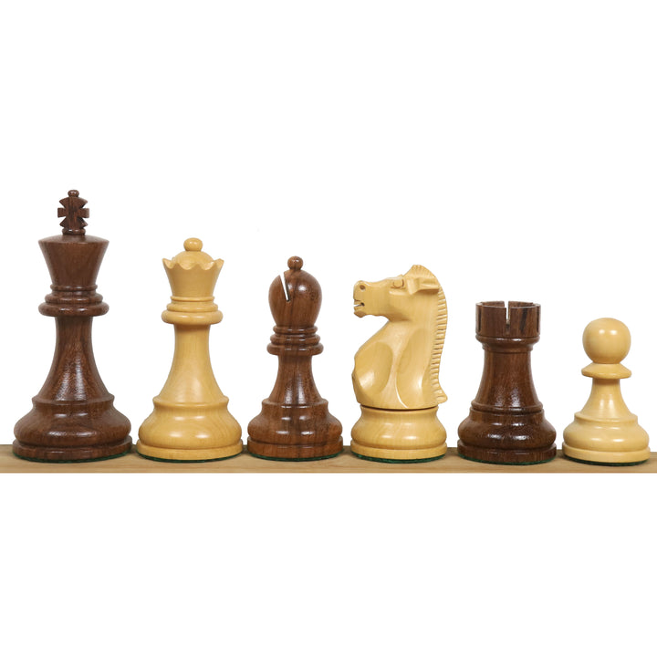 Slightly Imperfect 1972 Championship Fischer Spassky Chess Set- Chess Pieces Only - Double Weighted Golden Rosewood & Boxwood
