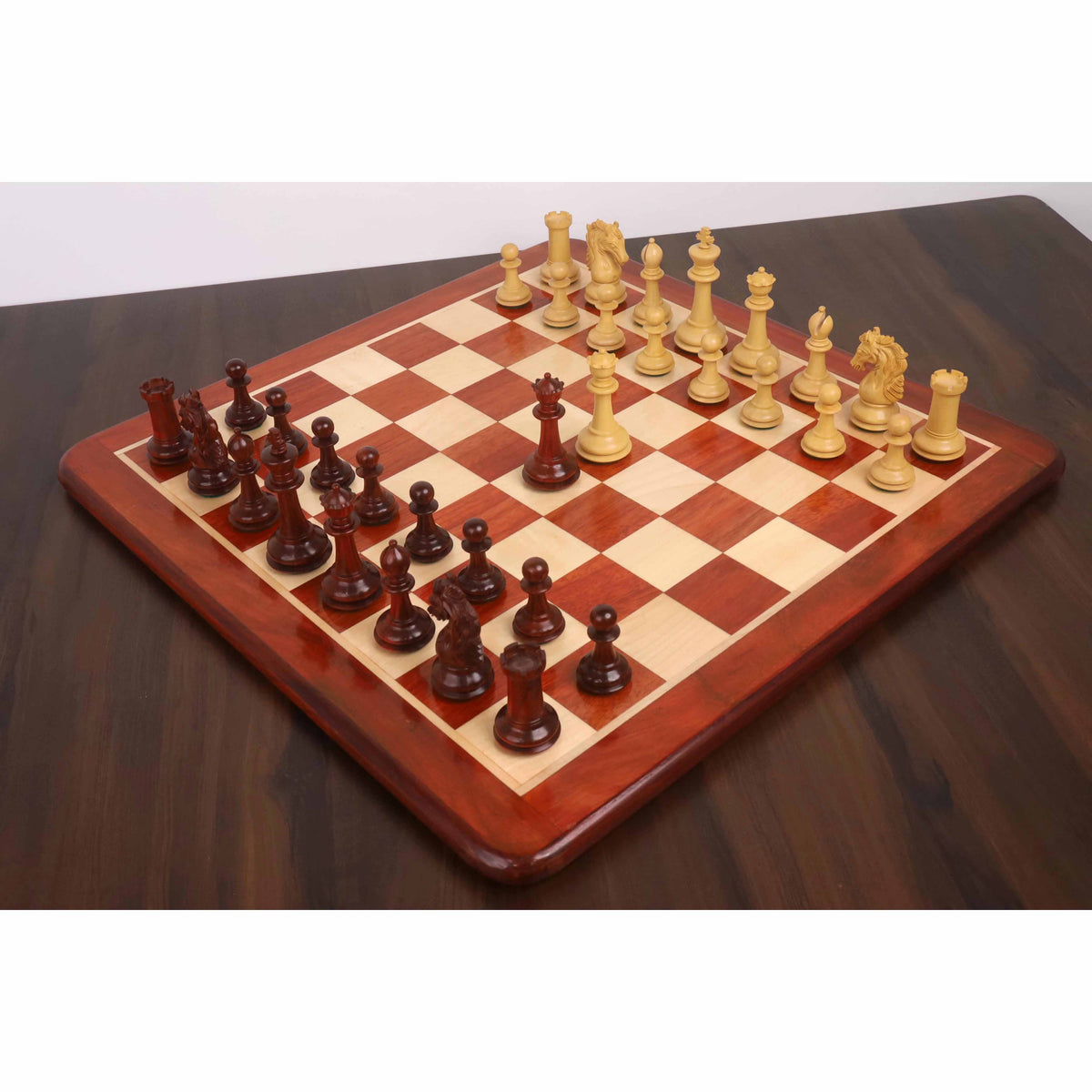 Slightly Imperfect 3.9" Heritage Series Staunton Chess set- Chess Pieces Only- Bud Rosewood & Boxwood