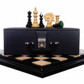 4.3 inch Marengo luxury Staunton chess set in ebony wood with storage box.