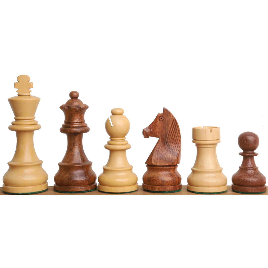 3,9-Zoll-Turnier-Schachspiel – nur Schachfiguren – Goldenes Rosenholz mit zusätzlichen Königinnen – Lagerabverkauf – Versand nur innerhalb Europas