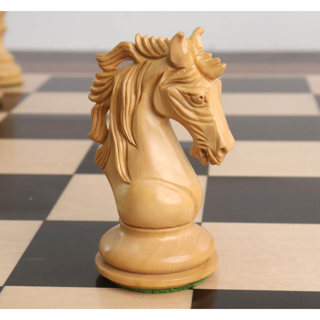 Zestaw luksusowych szachów Staunton z serii Goliath - figury z drewna hebanowego z planszą i pudełkiem