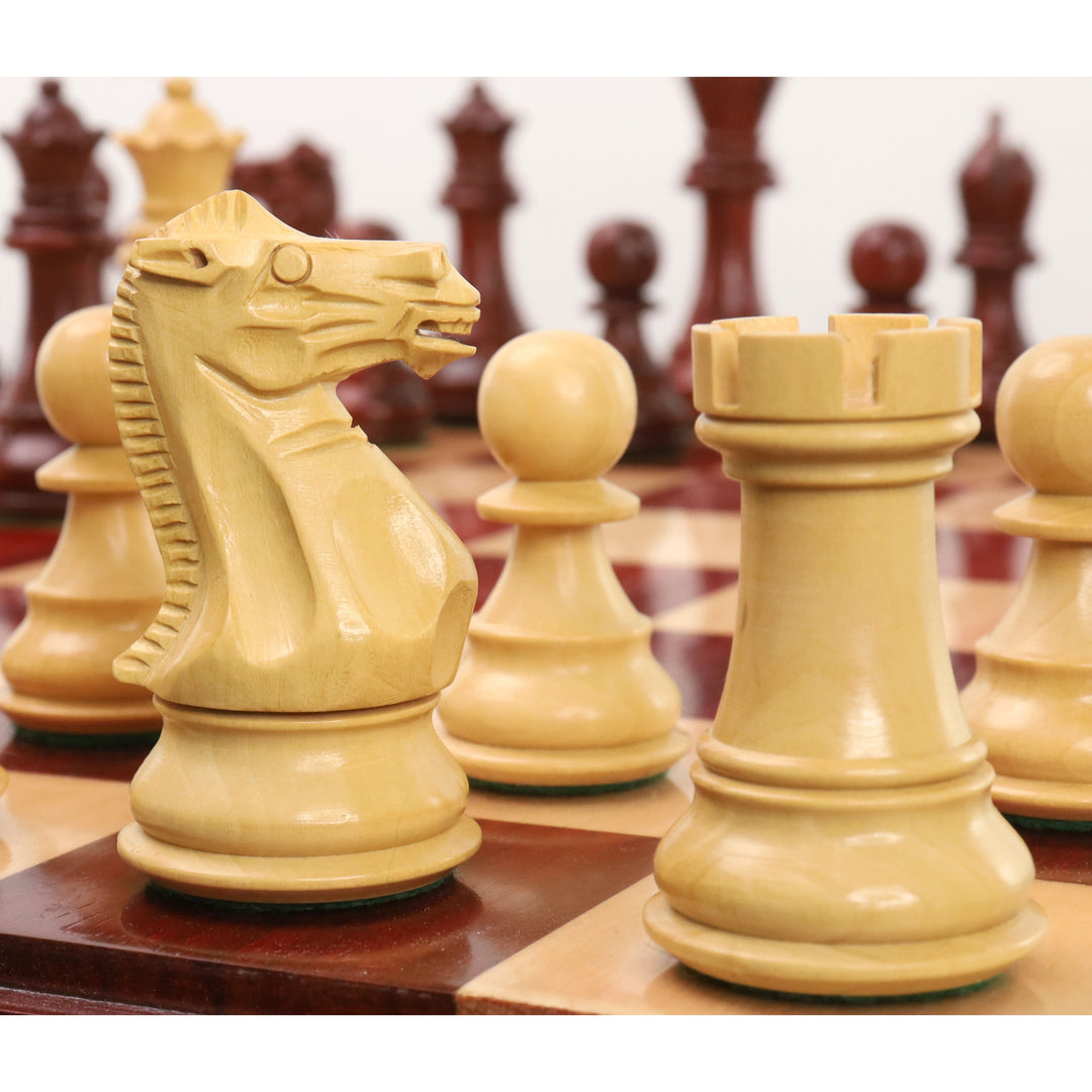 Combo of 3.9" Professional Staunton Chess Set - Pieces in Bud Rosewood With Board and Box