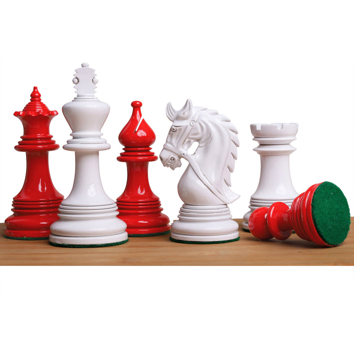 4,3-Zoll-Napoleon-Luxus-Staunton-Schachspiel – nur Schachfiguren – dreifach beschwertes, lackiertes Buchsbaumholz