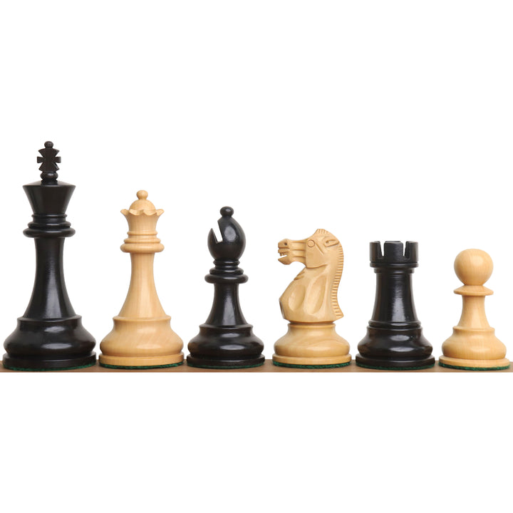 Slightly Imperfect 4.1" New Classic Staunton Wooden Chess Set - Chess Pieces Only-Weighted Ebonised Boxwood