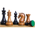 4.3" Sovereign Crown Luxury Staunton Chess Set - Chess Pieces Only - Lacquered Distress Antiqued Boxwood & Ebony - Triple Weighted