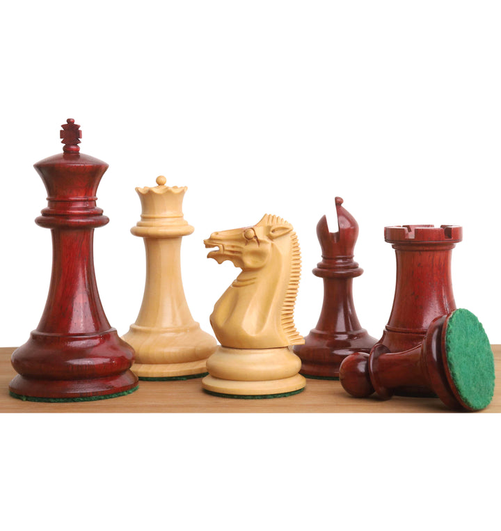 Jeu d'échecs de collection Jacques Cook Staunton 1849 légèrement imparfait - Pièces d'échecs uniquement - Palissandre Bud - 3.75".