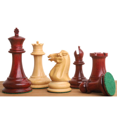 Slightly Imperfect 1849 Jacques Cook Staunton Chess Pieces Only Collectors set- Bud Rosewood - 3.75"