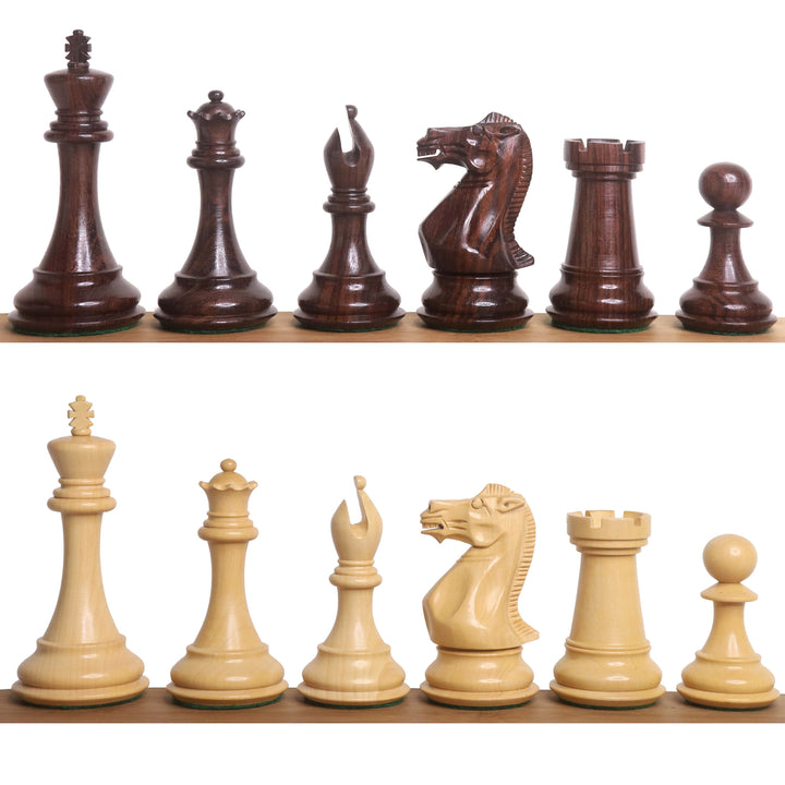 Jeu d'échecs de luxe Sleek Staunton 4 « de Légèrement Imparfait - Pièces d'échecs uniquement - Bois de rose à triple lestage