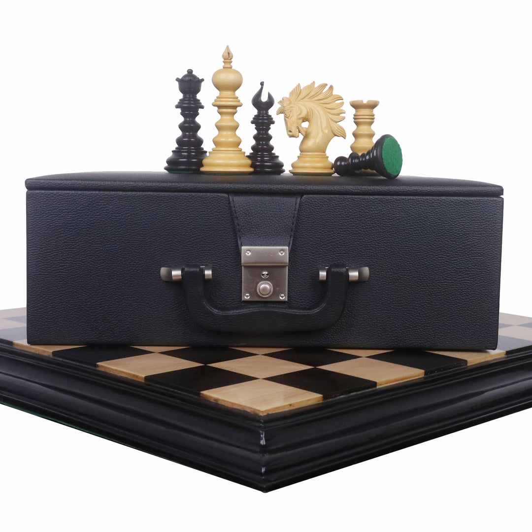 Combo of 4.3" Marengo Luxury Staunton Chess Set - Pieces in Ebony Wood with Board and Box