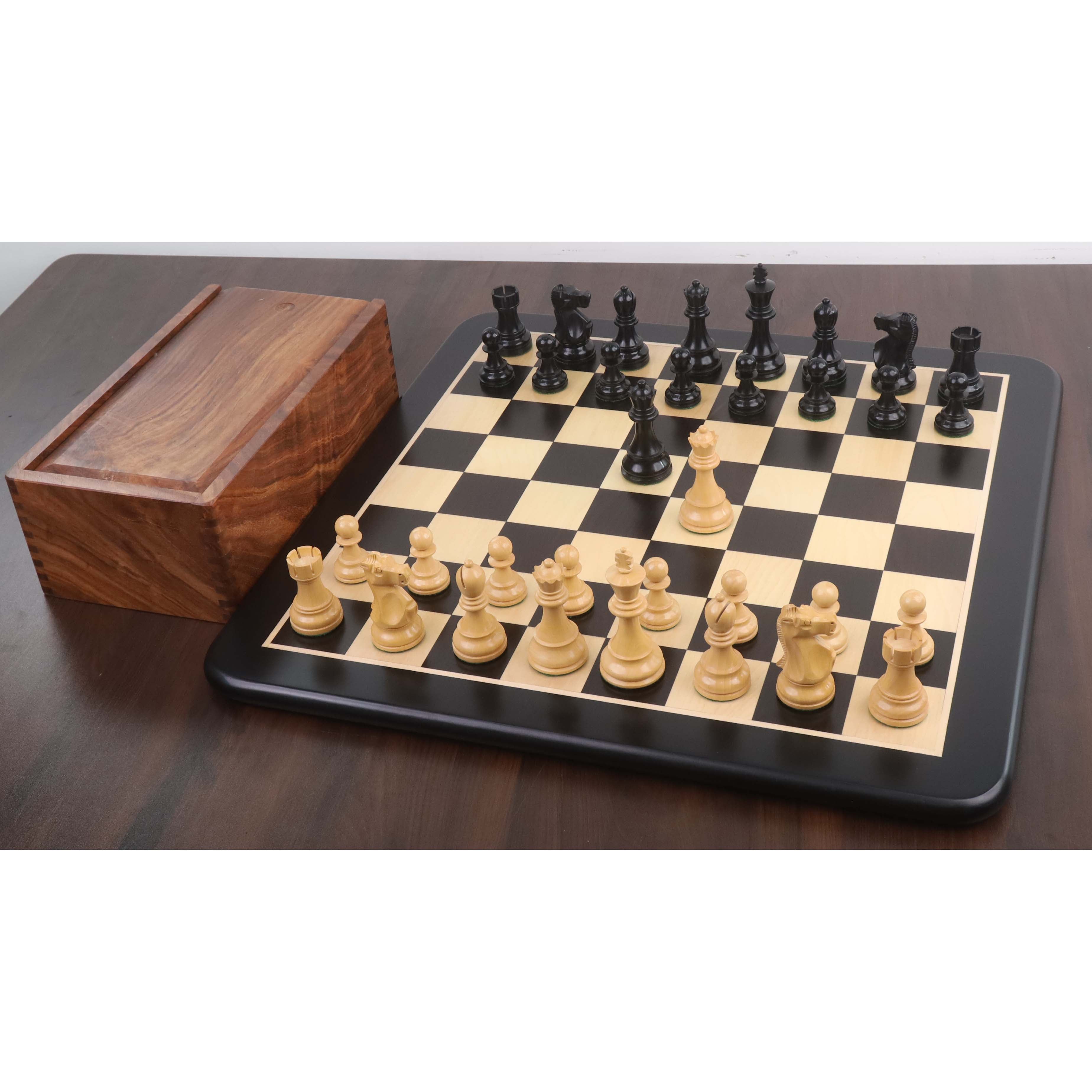 1972 Championship Fischer Spassky Chess Set- Chess Pieces Only - Double Weighted Ebony wood