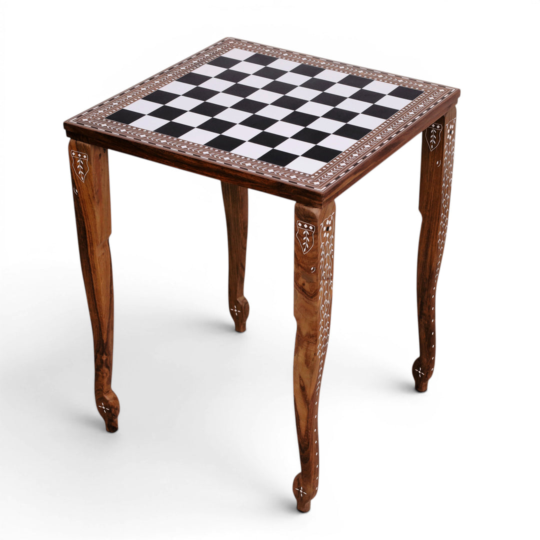 21" Players Wooden Chess Table – Golden Rosewood & Acrylic Ivory (27" Height)