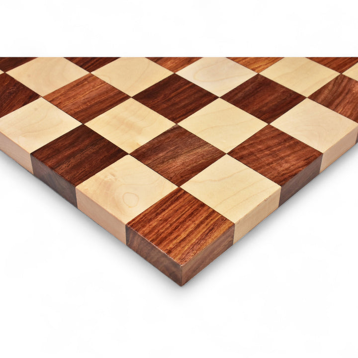 Borderless Hardwood End Grain Chess Board - Golden Rosewood & Maple-50 mm square