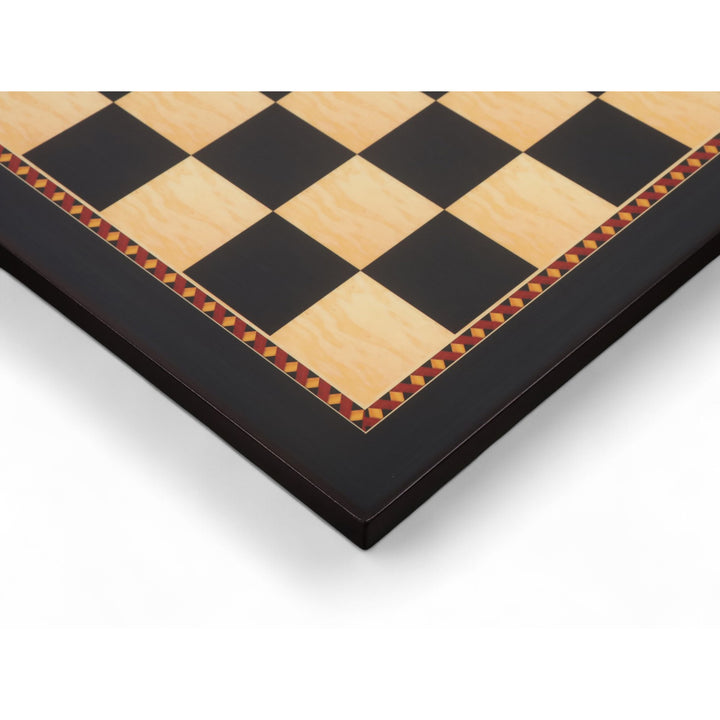 21" Queen's Gambit Printed Chess Board- Ebony & Maple - 55mm square- Matt Finish - Warehouse Clearance - USA Shipping Only