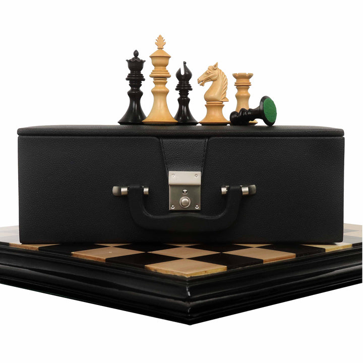 Combo of 4.3" Aristocrat Series Luxury Staunton Chess Set - Pieces in Ebony Wood & Boxwood with Board and Box