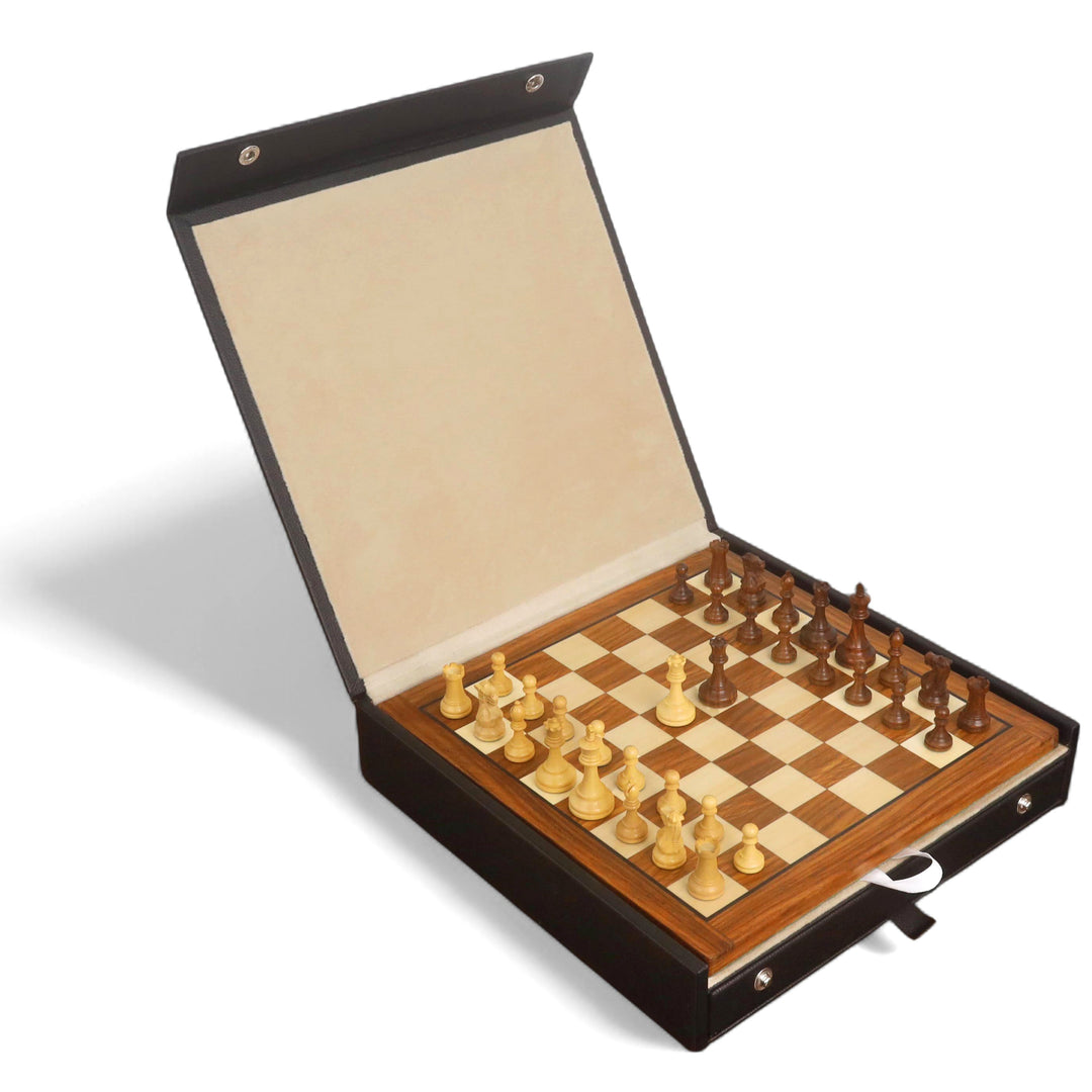 12” Minimalist Staunton Travel Chess Set – Elegant Non-Magnetic Gift Edition