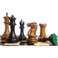 Slightly Imperfect The Giant 1849 Staunton Chess Set- Pieces Only- Ebony & Distressed Boxwood - 6.2" King