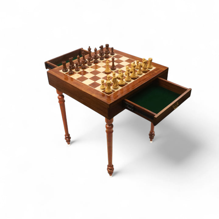 Tablero de ajedrez de torneo de 23 pulgadas con piezas de ajedrez de madera pesadas Pro Staunton de 4,1 pulgadas - Palisandro dorado y boj.