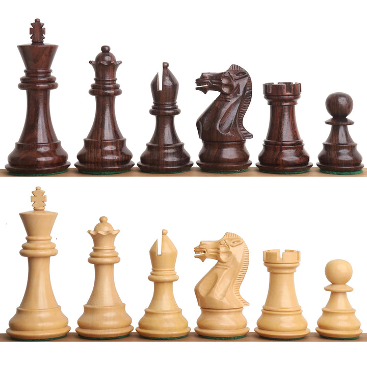 Slightly Imperfect 3.9" Professional Staunton Chess Set- Chess Pieces Only - Weighted Rosewood & Boxwood