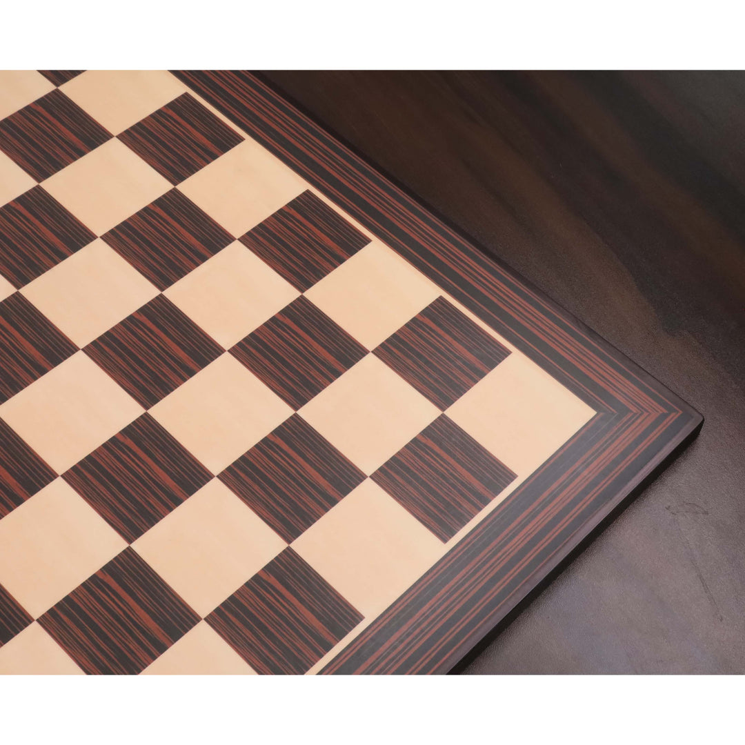 21" Tiger Ebony & Maple Wood Printed Chess Board- 55mm square- Matt Finish