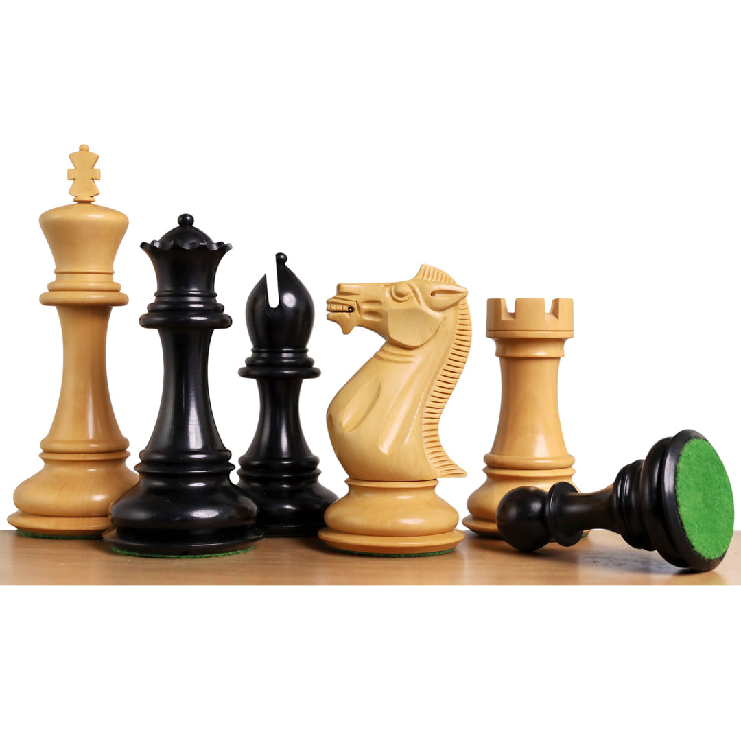 Combo of 6.3" Jumbo Pro Staunton Luxury Triple Weighted Chess Set with 26" Ebony & Maple Wood Chess Board