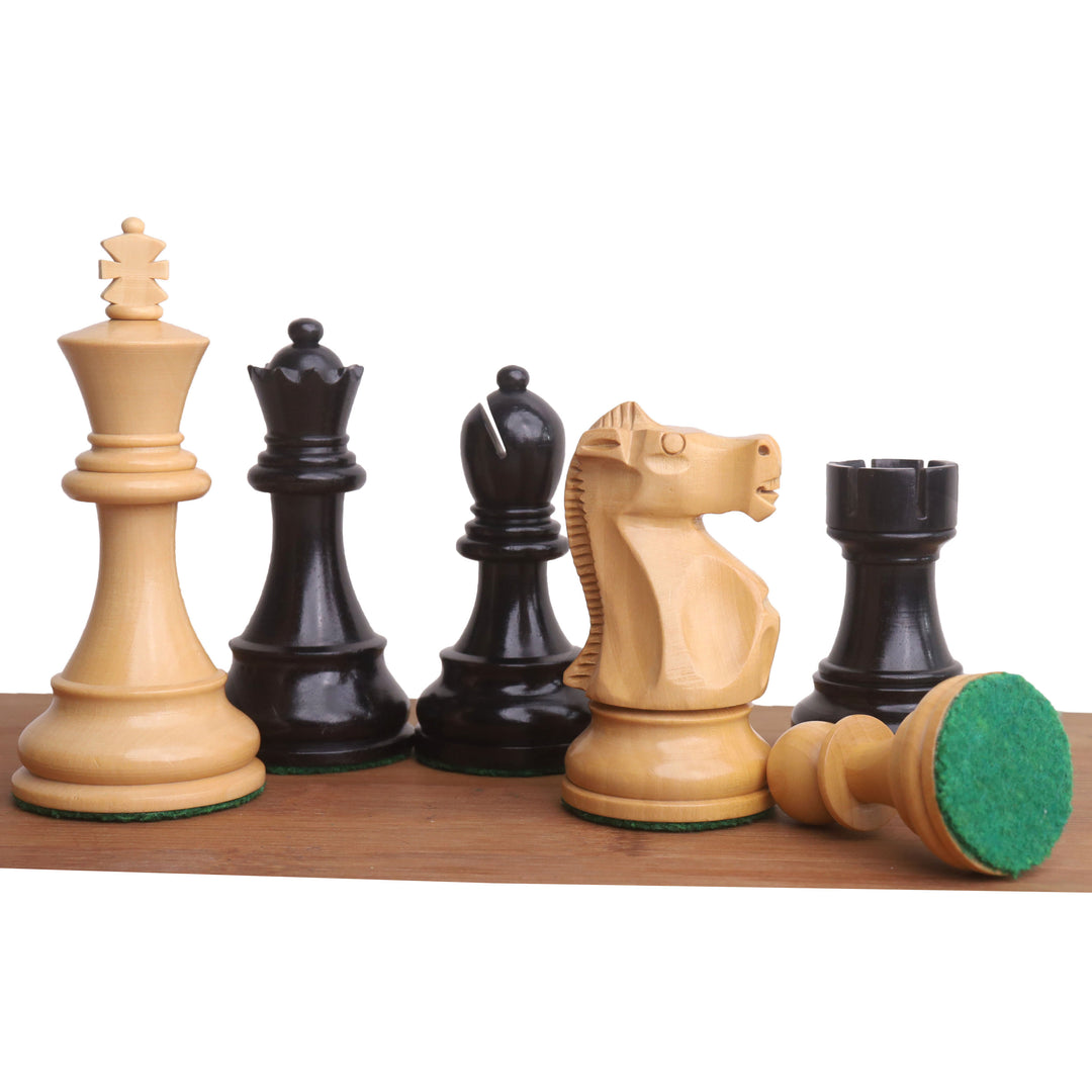 Slightly Imperfect 1972 Championship Fischer Spassky Chess Set - Chess Pieces Only - Double Weighted Ebony wood