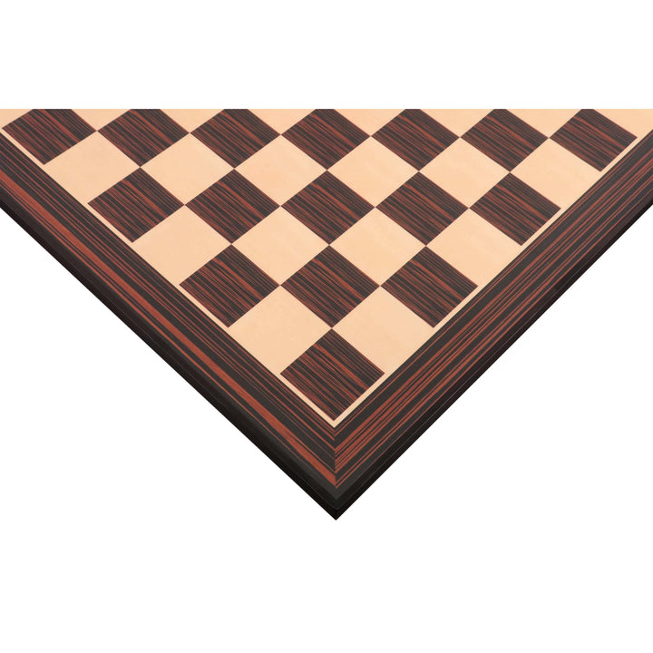 21" Tiger Ebony & Maple Wood Printed Chess Board- 55mm square- Matt Finish