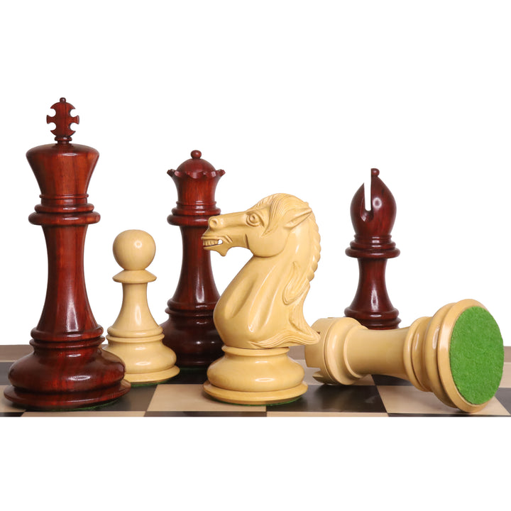 Slightly Imperfect 6.1" Mammoth Luxury Staunton Chess Set- Chess Pieces Only - Bud Rosewood - Triple Weight