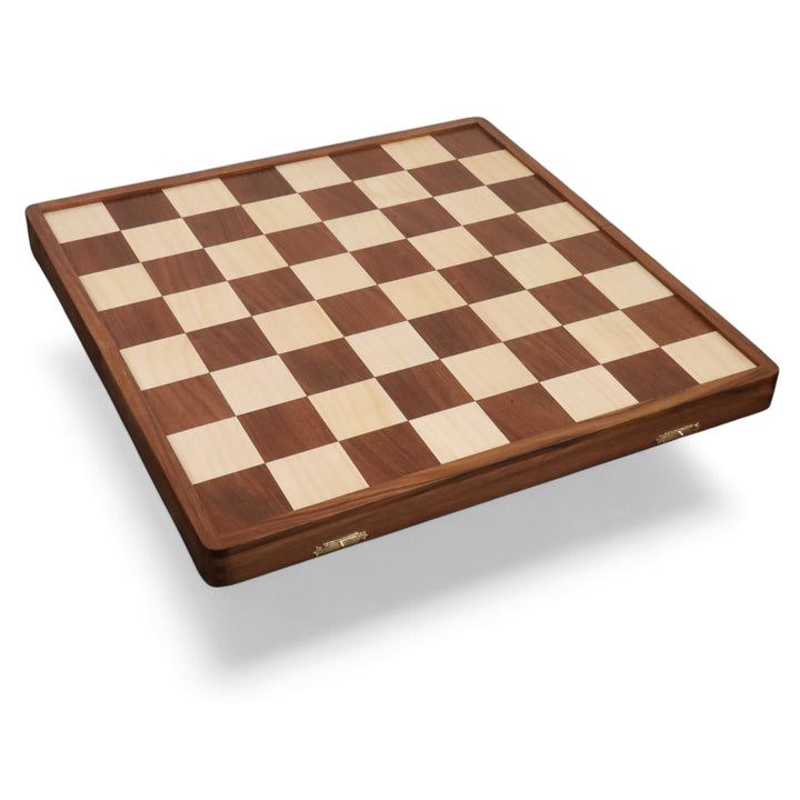 1950's Dubrovnik Chess Board Folding Style in Golden Rosewood & Maple Wood with Internal Storage - 57 mm square - Warehouse Clearance - Europe Shipping Only