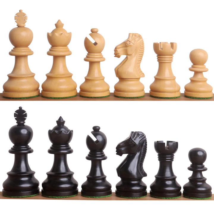 3.3" Taj Mahal Staunton Chess Set- Chess Pieces Only - Ebonised Boxwood & Boxwood