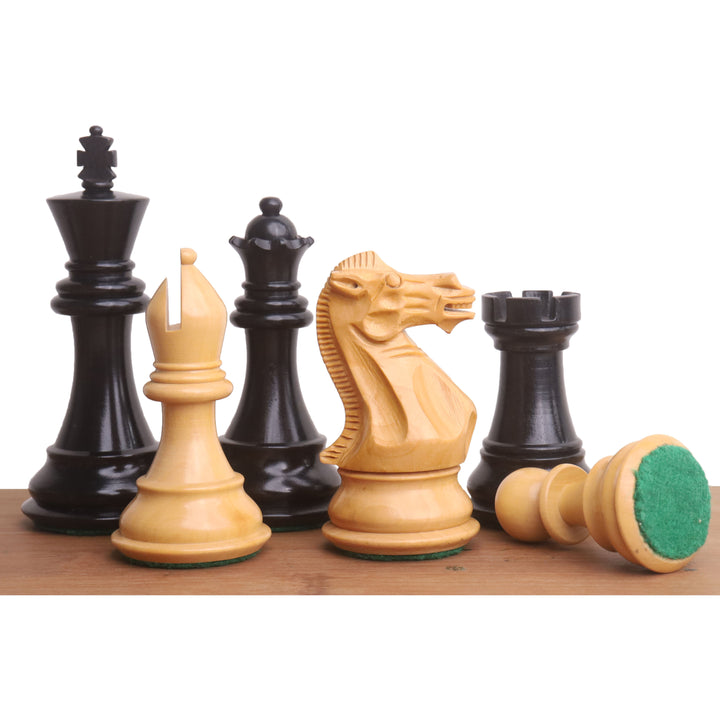 Combo of 3.9" Professional Staunton Chess Set - Pieces in Ebony Wood With Board and Box