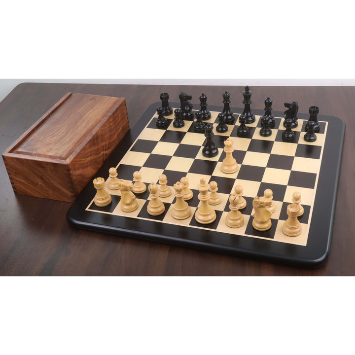 Slightly Imperfect 1972 Championship Fischer Spassky Chess Set - Chess Pieces Only - Double Weighted Ebony wood
