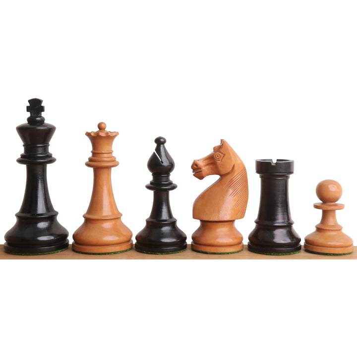 Slightly Imperfect 1920's German Collectors' Chess Set- Chess Pieces Only- Antique Boxwood- 4.1