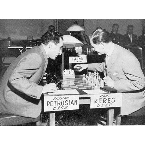 Slightly Imperfect Piatigorsky Cup Reproduced Chess Set- Chess Pieces Only- Ebony Wood – 5″ King