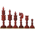 Complete set of 4.7" Lotus Series weighted Bud Rosewood chess pieces displayed in a professional lineup.