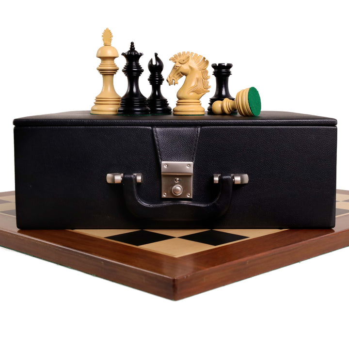Combo of Alexandria Luxury Staunton Triple Weighted Chess set - Pieces in Ebony Wood with 23inches Chessboard and Storage Box
