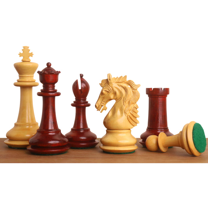 3.9" Heritage Series Staunton Chess Set Combo - Pieces in Bud Rosewood with 21" Chess Board and Storage Box