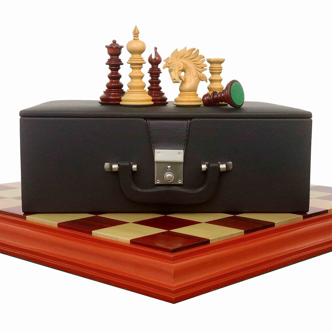 Jeu d'échecs 4.3" Marengo Luxury Staunton - Pièces en palissandre Bourgeon avec planche et boîte